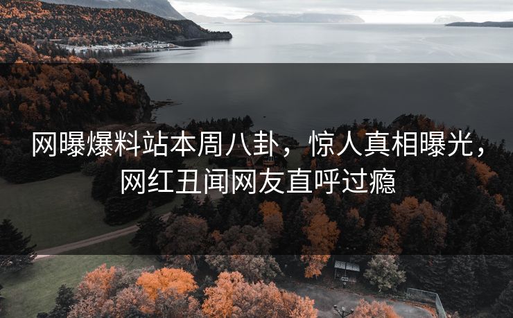 网曝爆料站本周八卦，惊人真相曝光，网红丑闻网友直呼过瘾
