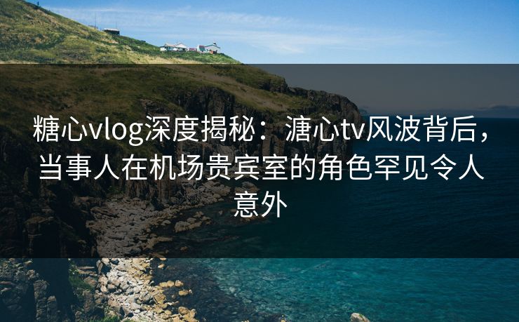 糖心vlog深度揭秘：溏心tv风波背后，当事人在机场贵宾室的角色罕见令人意外  第1张