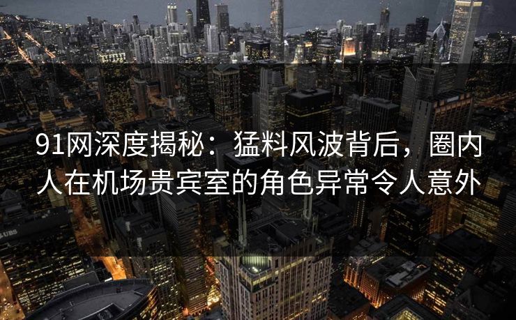 91网深度揭秘：猛料风波背后，圈内人在机场贵宾室的角色异常令人意外  第1张