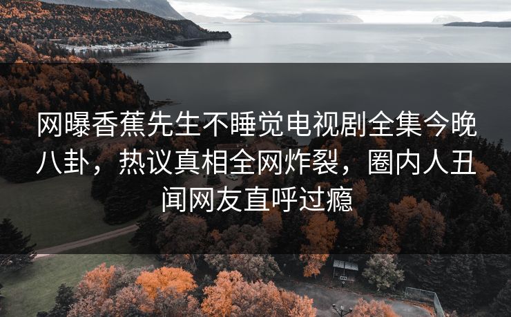 网曝香蕉先生不睡觉电视剧全集今晚八卦，热议真相全网炸裂，圈内人丑闻网友直呼过瘾  第1张