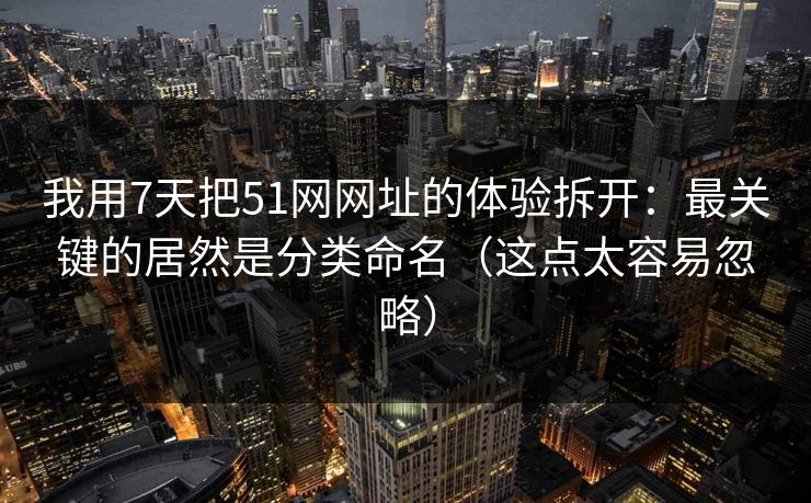 我用7天把51网网址的体验拆开：最关键的居然是分类命名（这点太容易忽略）